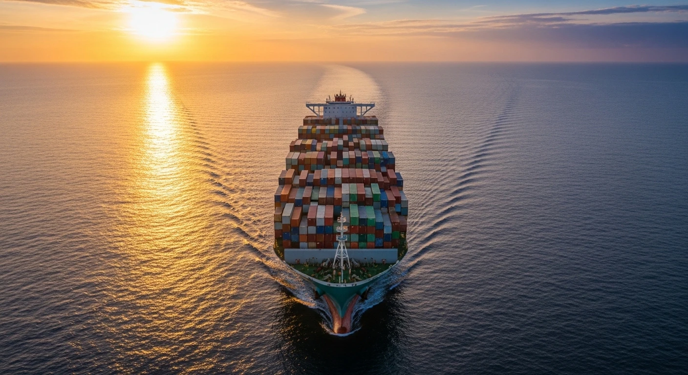 Navio cargueiro com contêineres